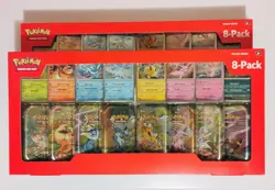 Pokemon Prismatic Evolutions 8 Mini-Tins Bundle x 2 LOT with Promo Cards Costco - Image 1