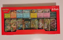 Pokemon Prismatic Evolutions 8 Mini-Tins Bundle x 2 LOT with Promo Cards Costco - Image 5
