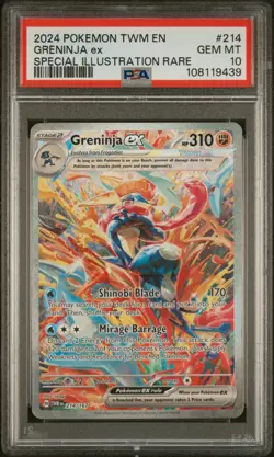 2024 POKEMON TWM EN-TWILIGHT MASQUERADE #214 GRENINJA EX PSA 10 - Image 1