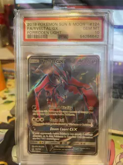 Pokemon Yveltal GX 124/131 Forbidden Light SM PSA 10 Gem Mint - Image 1