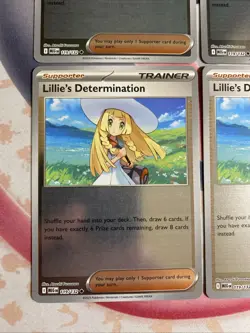 Lillie's Determination Reverse Holo 119/132 Pokemon Mega Evolution 4x Playset NM - Image 5