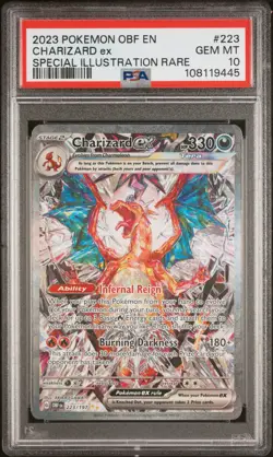 2023 POKEMON OBF EN-OBSIDIAN FLAMES #223 CHARIZARD EX PSA 10 - Image 1