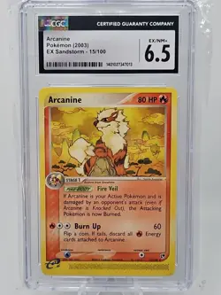 Arcanine 15/100 EX Sandstorm Non-Holo CGC 6.5 Pokemon Nintendo - Image 1