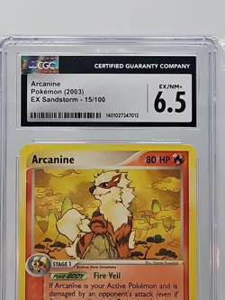 Arcanine 15/100 EX Sandstorm Non-Holo CGC 6.5 Pokemon Nintendo - Image 2