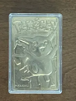 1999 Burger King Pokemon Pikachu 23K Gold‑Plated Card #25 No COA & Clear Case - Image 1
