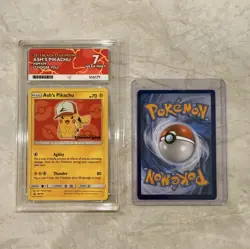 Pokemon TCG Ash's Pikachu Promo SM109 Pokemon I Choose You Ace Graded 7 - NM - Image 2