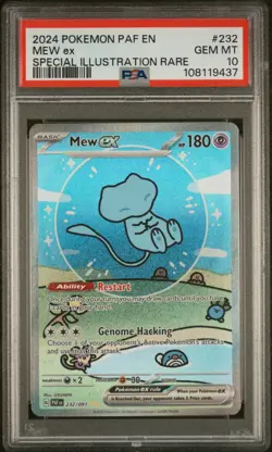 2024 POKEMON PAF EN-PALDEAN FATES SPECIAL ILLUSTRATION RARE #232 MEW EX PSA 10 - Image 1