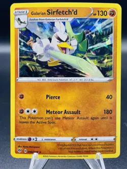 Pokemon Galarian Sirfetch'd 098/189 Darkness Ablaze Cracked Ice Holo Rare LP - Image 1