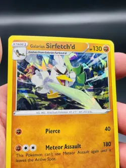 Pokemon Galarian Sirfetch'd 098/189 Darkness Ablaze Cracked Ice Holo Rare LP - Image 3