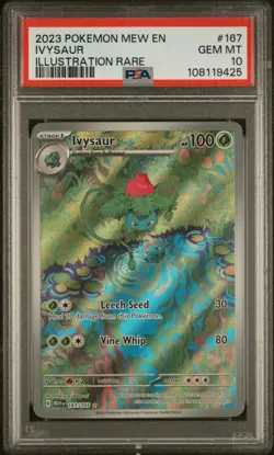 2023 POKEMON MEW EN-151 ILLUSTRATION RARE #167 IVYSAUR PSA 10 - Image 1