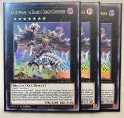 Yugioh! 3x Voloferniges, the Darkest Dragon Doom DAMA-EN045 SR 1st Ed NM - Image 1