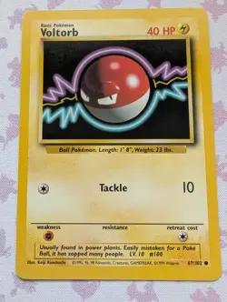 Pokemon TCG Voltorb Base Set, Unlimited Common Card 67/102 - Image 1