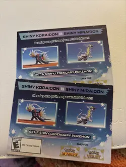 X2 UNSCRATCHED Shiny Koraidon Or Shiny Miraidon Scarlet Violet Pokemon Card - Image 2