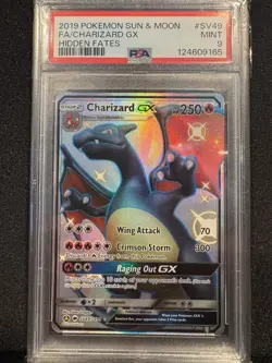 Pokemon TCG Charizard GX Full Art Holo Card Hidden Fates SV49/SV94 PSA 9 - Image 1
