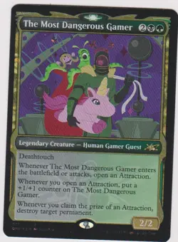 1X THE MOST DANGEROUS GAMER -GALAXY FOIL RARE UNFINITY MTG MAGIC MINT - Image 1