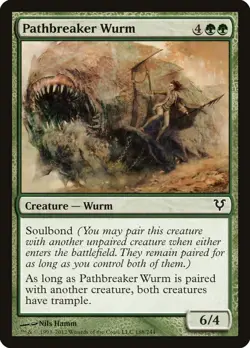 Pathbreaker Wurm 188 AVR MTG Common Green Soulbond Creature EN Trample - Image 1
