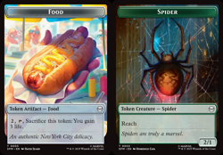 1x Food (5) // Spider (3) Token - Foil MTG Marvel's Spider-Man NM Magic Foil - Image 1
