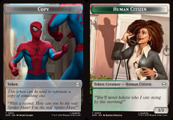 1x Copy (1) // Human Citizen (4) Token - Foil MTG Marvel's Spider-Man NM Magic F - Image 1