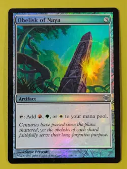 FOIL Obelisk of Naya x1 Shards of Alara 1x Magic the Gathering MTG - Image 1