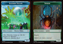 4x Illusion Villain (2) // Spider (3) Token - Foil MTG Marvel's Spider-Man NM Ma - Image 1