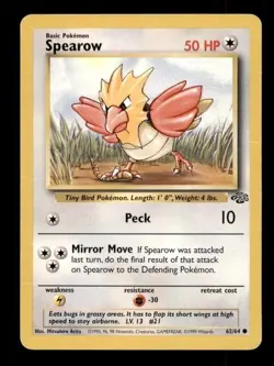 4x Pokemon Card WOTC Spearow Jungle 62/64 MODERATELY PLAYED Non-Holo Common TCG! - Image 1