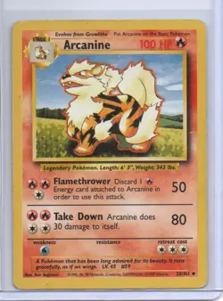 Pokemon Base Set Arcanine #023/102 Uncommon Vintage Unlimited - Image 1