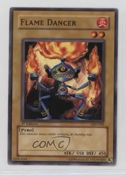 Flame Dancer 1st Ed. YuGiOh Labyrinth of Nightmare #LON-058 2003 - Image 1