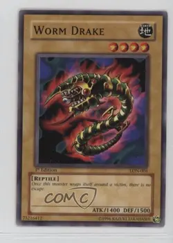Worm Drake 1st Ed. YuGiOh Labyrinth of Nightmare #LON-004 2003 - Image 1