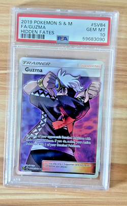 2019 Pokemon Sun & Moon Hidden Fates # SV84 Full Art Guzma PSA 10 Card GEM MINT! - Image 1