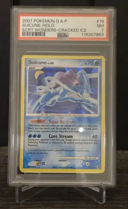 Suicune 19 Secret Wonders Holo Rare PSA 7 2007 Pokemon Card Game - Image 1