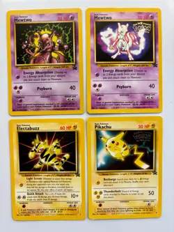 Lot of 4 Pokemon Cards Black Star Promo Ungraded Mewtwo, Pikachu and Electabuzz - Image 1