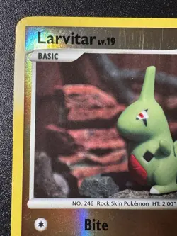 Larvitar 63/100 D&P Stormfront Pokemon Card Reverse Holo Foil Rare HP - Image 3