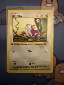 Pokemon Rattata 61/102 1st Edition Shadowless Base Set Card Unplayed Near Mint - Image 1