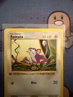 Pokemon Rattata 61/102 1st Edition Shadowless Base Set Card Unplayed Near Mint - Image 4