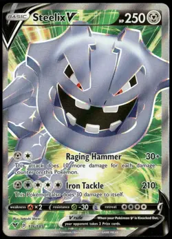 Steelix V 176/185 Ultra Rare Full Art Vivid Voltage Pokemon Card Near Mint-1 - Image 1