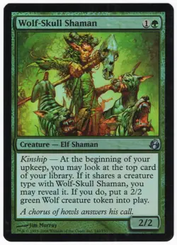 Wolf-Skull Shaman 2008 Morningtide FOIL Green Uncommon Creature FOIL MTG NM AZ1 - Image 1