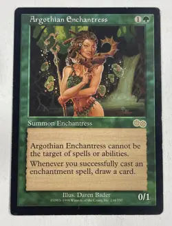 Argothian Enchantress Urzas Saga MP Moderate Play MTG Magic The Gathering - Image 1