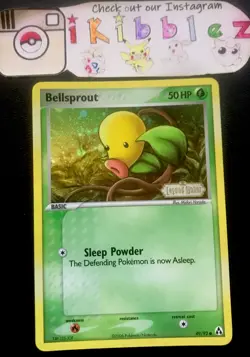 Bellsprout 49/92 LP Reverse Holo Foil EX Legend Maker Stamped Pokemon Card! - Image 1