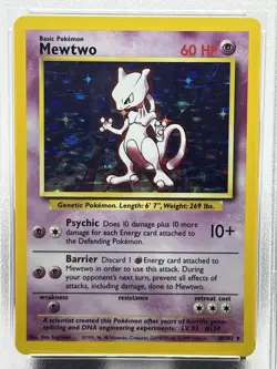Pokemon TCG Mewtwo 10/102 Base Set Holo Rare PSA 6 - Image 2
