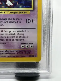 Pokemon TCG Mewtwo 10/102 Base Set Holo Rare PSA 6 - Image 5