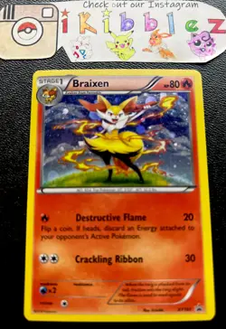 Braixen XY161 LP Cosmos Holo Black Star Pokemon Promo. Free Tracked Shipping! - Image 1