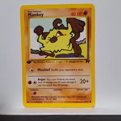 Mankey 61/82 - Pokemon TCG Team Rocket (2000)- 1st Edition WOTC - Image 1