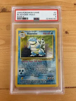 Pokemon Blastoise Base Set Unlimited Holo Rare #2 PSA 5 - Image 1