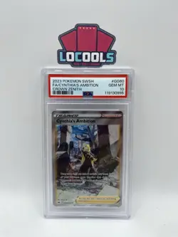 2023 Pokemon SWSH Crown Zenith #GG60 Full Art Cynthia's Ambition PSA 10 Gem Mint - Image 1