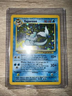 Pokemon TCG Vaporeon Holo Rare Card 12/64 Jungle No Symbol Error - LP+ - Image 1