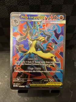 Pokemon Mega Lucario EX FA 160/132 Ultra Rare Holo NM Mega Evolution TCG Card - Image 1