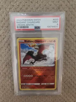 Radiant Charizard 20/159 Crown Zenith PSA 9 MINT Pokemon TCG - Image 1