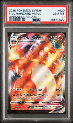 2020 POKEMON SWORD & SHIELD DARKNESS ABLAZE #020 FULL ART/CHARIZARD VMAX PSA 10 - Image 1