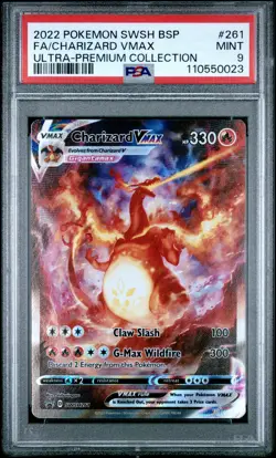 2022 POKEMON SWSH BLACK STAR PROMO #261 FULL ART/CHARIZARD VMAX PSA 9 - Image 1
