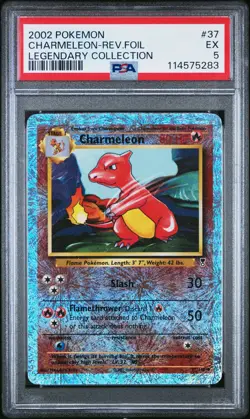 2002 POKEMON LEGENDARY COLLECTION #37 CHARMELEON-REVERSE FOIL PSA 5 - Image 1